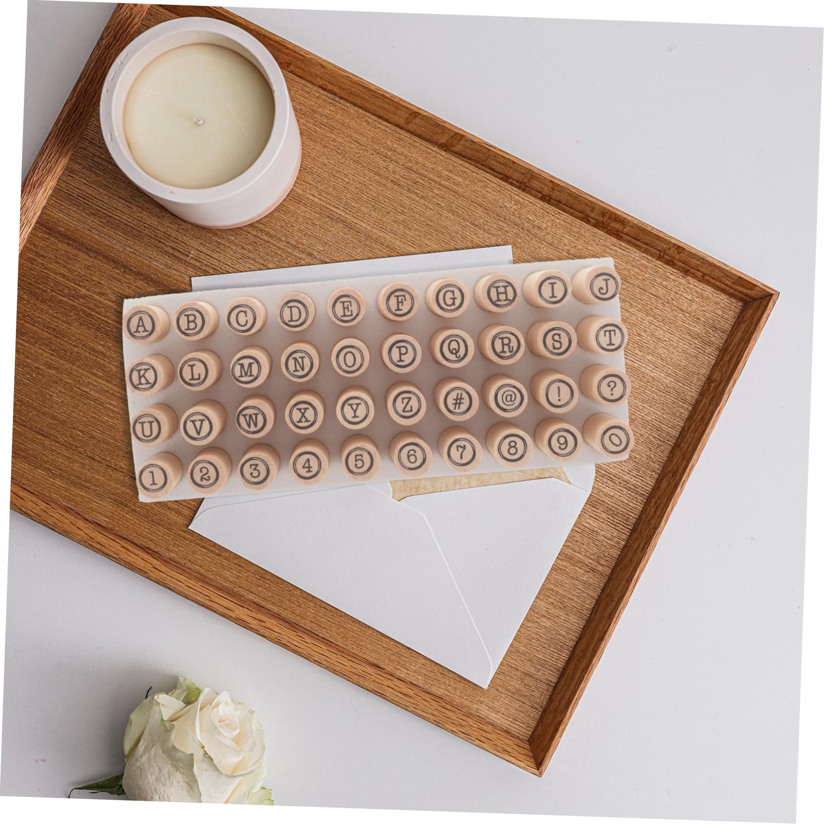 SEWACC 5 Sätze Briefzylindersiegel Handwerk Brief Stempel Scrapbook-briefmarken Diy-bastelstempel Interessanter Briefstempel Tagebuch-alphabet-briefmarken Planer Stempel Hölzern