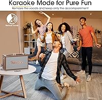 Vista 7 de Karaoke Machine, Retro-Design Speaker with 2 Wireless Microphones for Adults & Kids, Portable Karaoke System for Home Party