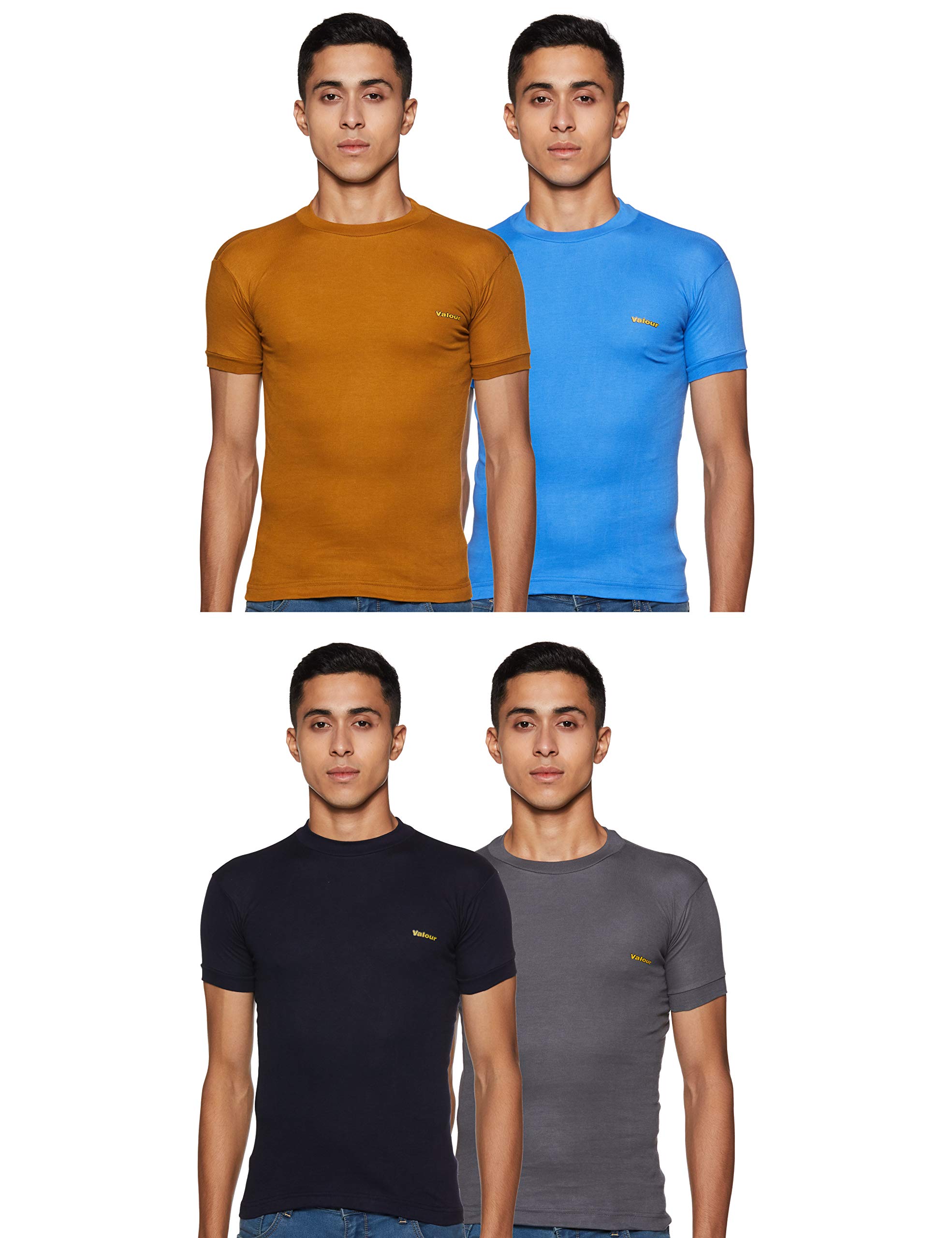 Lux Cozi Men's Cotton Vest (Pack of 4) (Color & Prints May Vary)