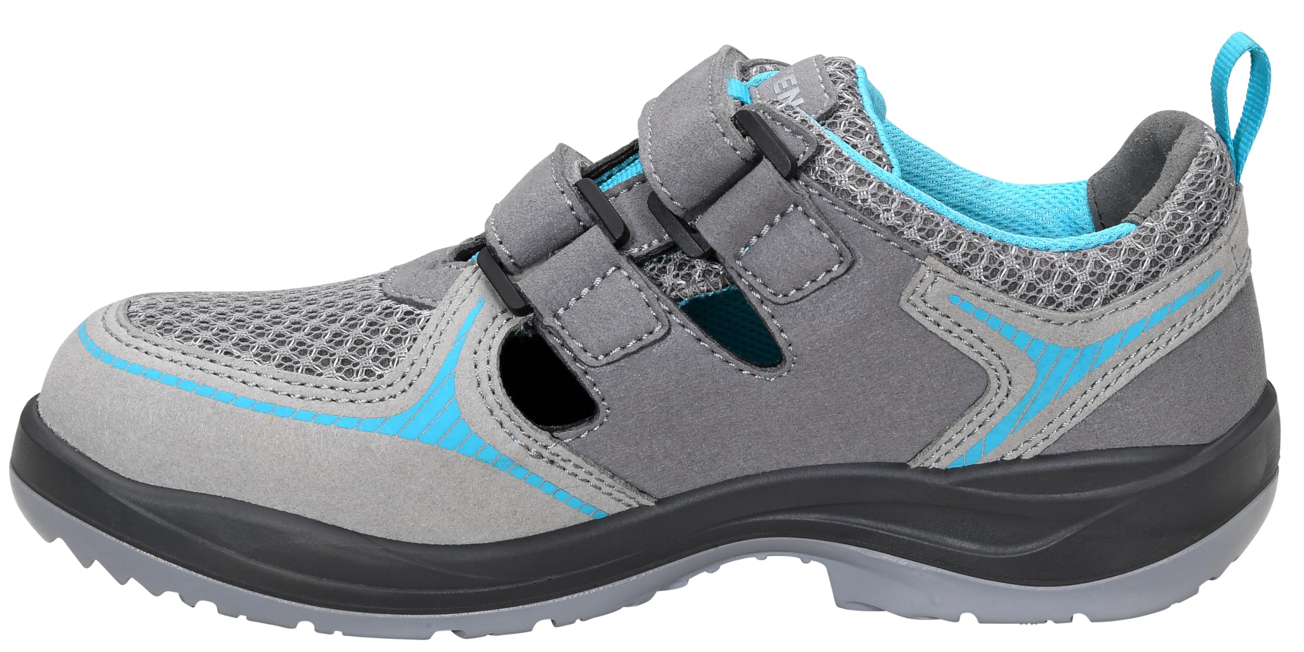 ELTEN Kobiety Elten Sicherheitsschuhe Mila Aqua Easy Esd S1, Damen, Sportlich, Leicht, Grau/Aqua, Stahlkappe, Klettverschlussbuty ochronne