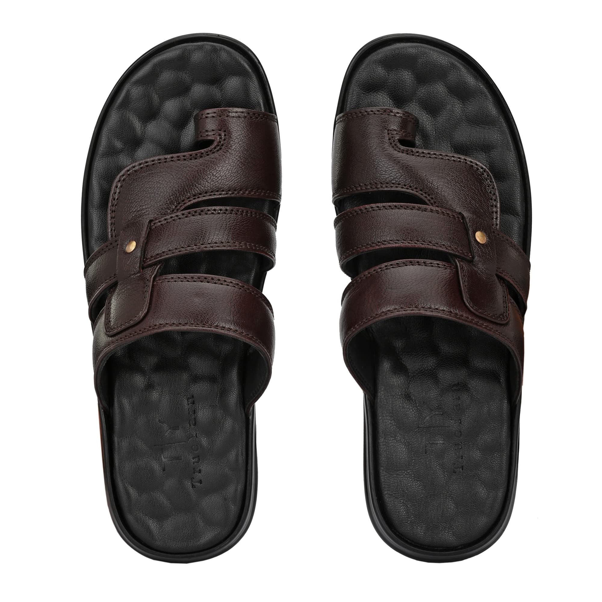 TrueYarn Mens Genuine Leather Slippers | Thong Sandals For Men | Comfortable | Cushioned Insole | Durable | Handmade | All Occasion Slippers | UK - 9 (BROWN) (B0B1B6FQCF) Amazon Price History, Amazon Price Tracker