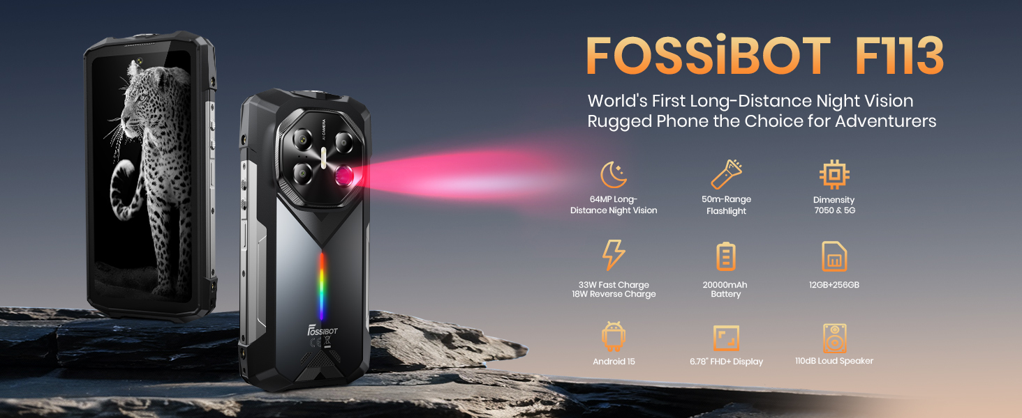 Amazon.com: FOSSIBOT F113 Rugged Phone Unlocked 5G Android 15