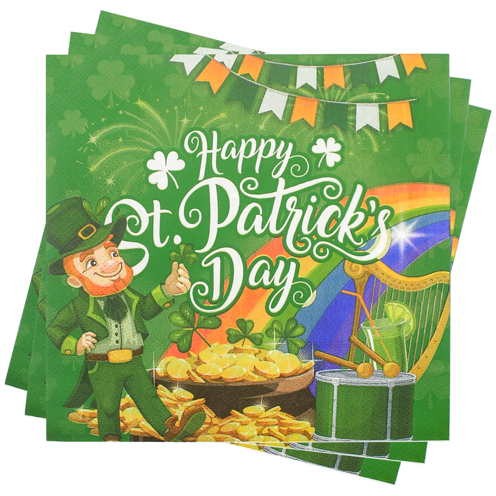 Set Stoviglie Per San Patrizio - Decorazioni Per Feste Con Piatti, Tovaglioli E Banner