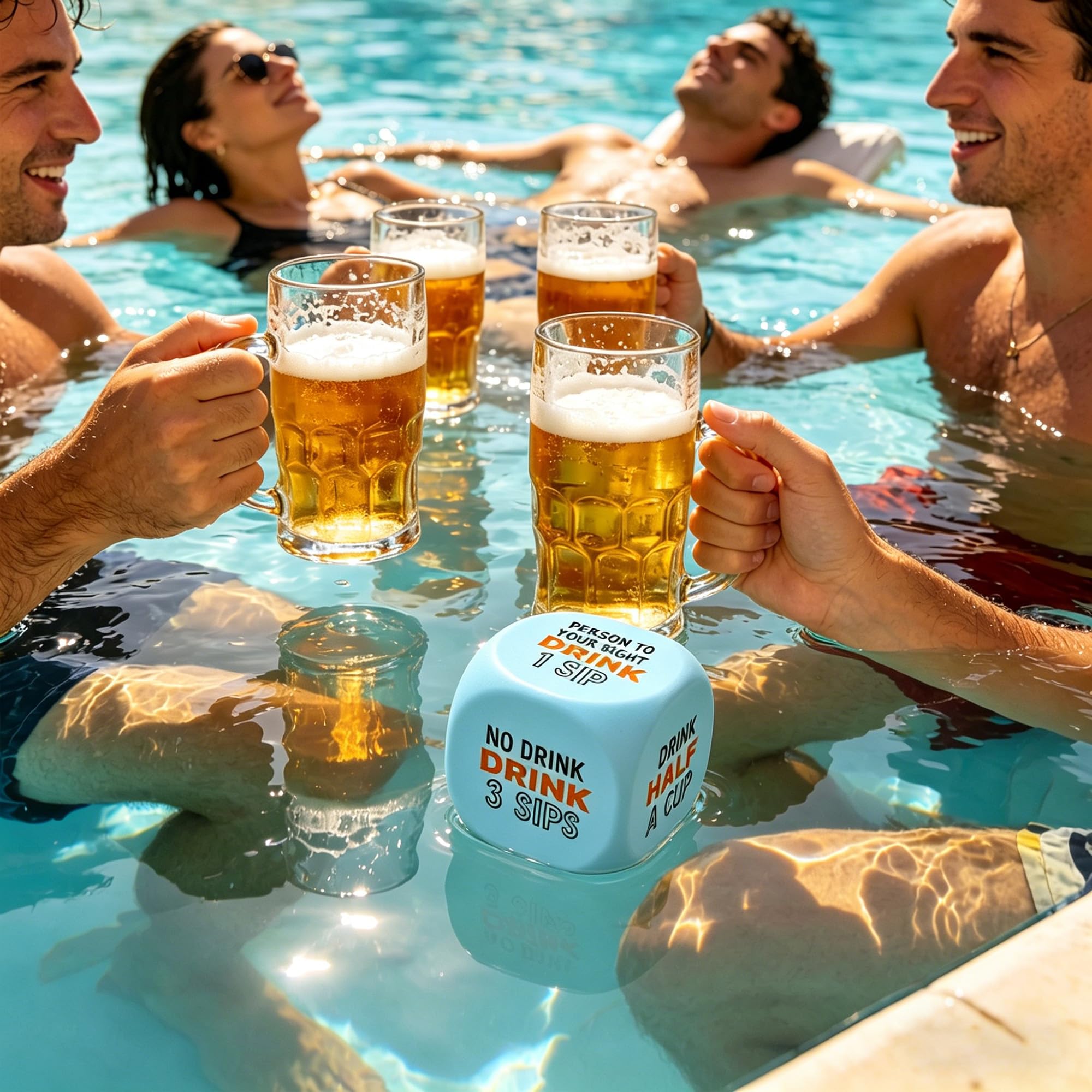 Dadi Jumbo per feste per adulti, divertenti dadi da birra, dadi giganti per feste e viaggi (blu)