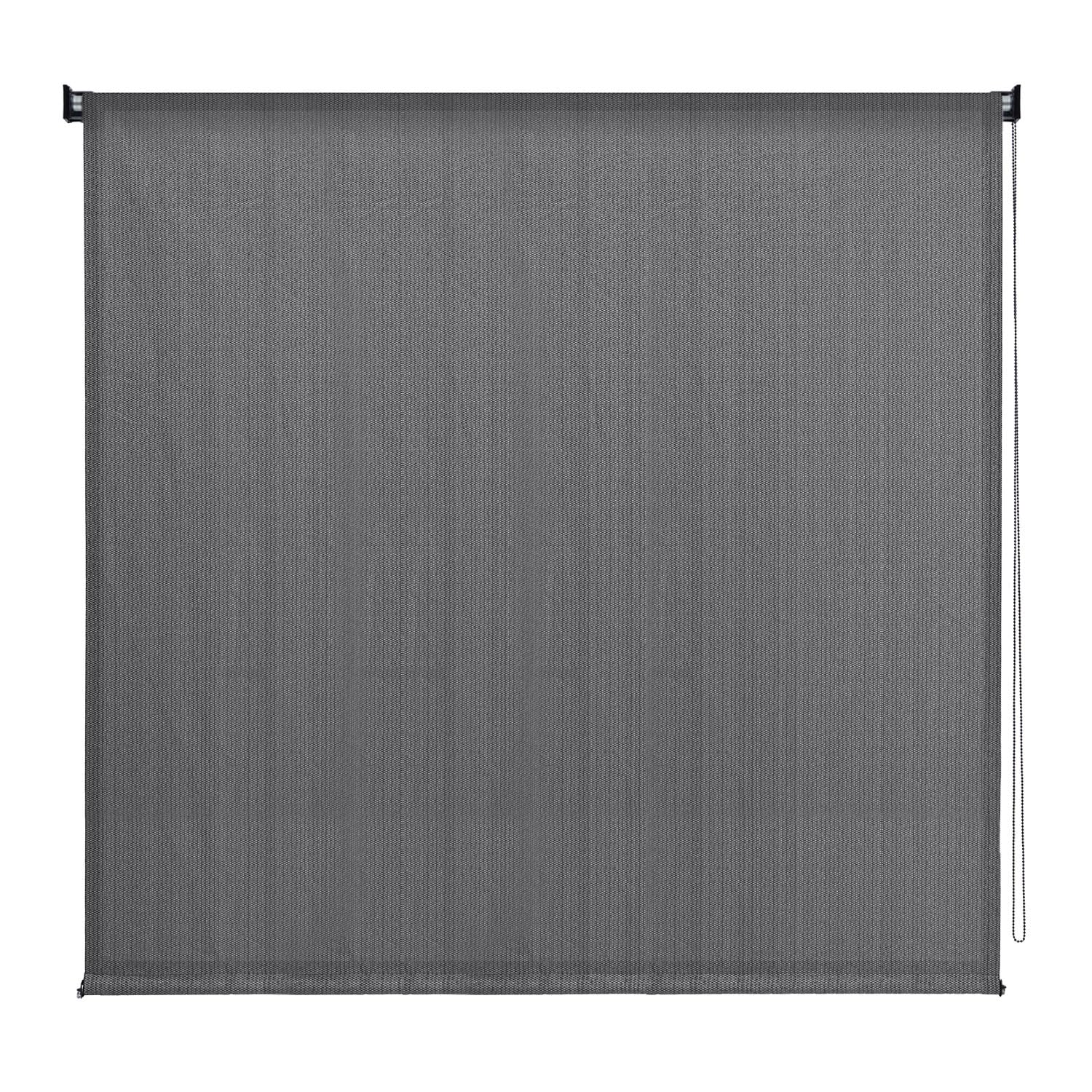 Outdoor Roller Shade Blinds Roll Up Shade, Exterior Roller Shade Chain Operation 8 * 8FT for Patio Yard Deck Porch, Anthracite