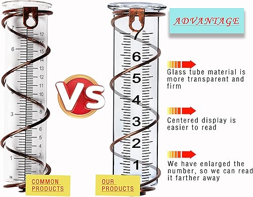 Miniatura 5 de Tubo de repuesto para medidor de lluvia, 7 pulgadas de capacidad, para exteriores, para jardín, patio, hogar, diseño de labios mejorado, fuente