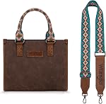 Wrangler Tote Bag for Women Western Retro Purse Top Handle Handbags with Aztec Strap