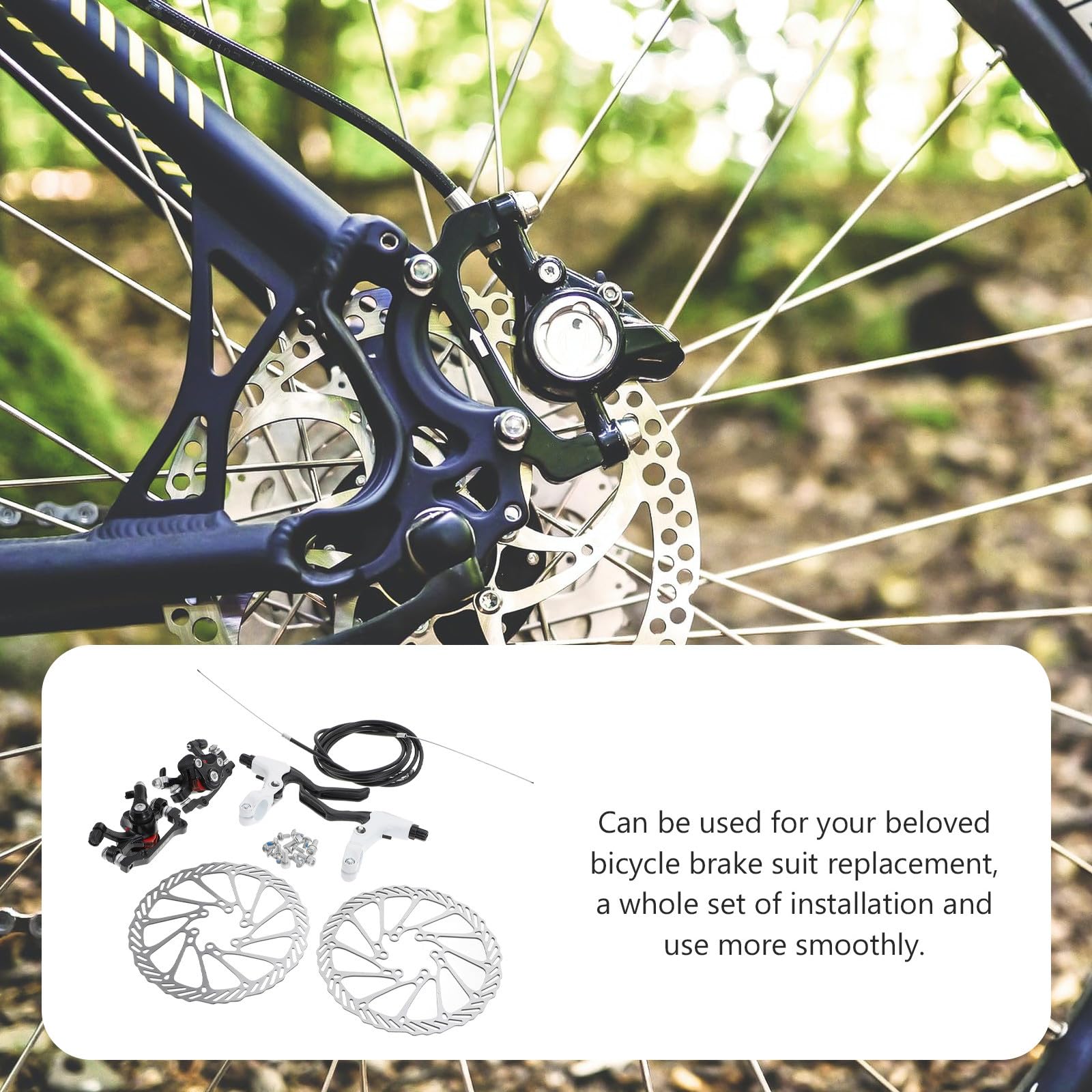 Abaodam Juego de Frenos Hidráulicos Material Metal y Plástico Diseño Hueco y Soporte Multi-Radial para Bicicleta Adecuado para Ciclismo en Exteriores