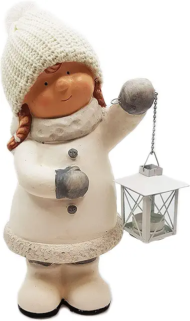 Wichtelstube-Kollektion XXL Winterkinder Figur 40cm Handbemalt Garten Deko