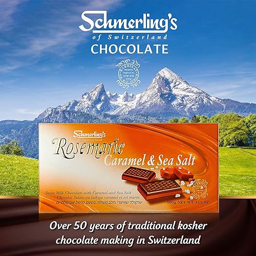 Miniatura 6 de Schmerling's Swiss Chocolate Caramel & Sea Salt - Milk Chocolate Candy Bars Made in Switzerland  Kosher For Passover OU  Parve  Gluten and GMO Free