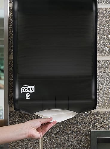 Miniatura 3 de Dispensador de toallas de mano Tork Multifold y C-Fold Humo H2 H25, Dispensación de una a la vez, 73TR