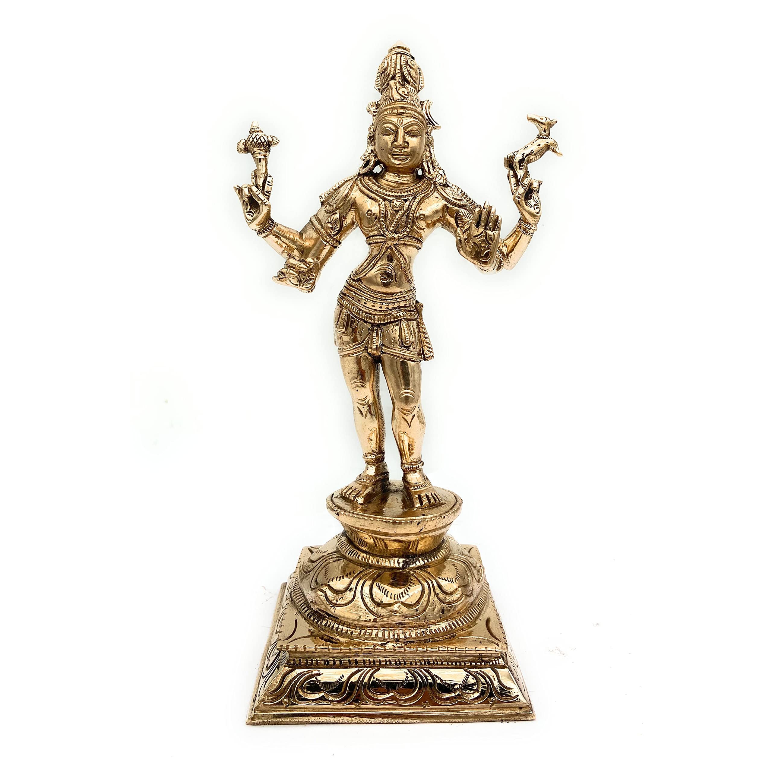 Buy South Indian Arts Bronze Panchaloha Shiva Statues, Lord Shiv Idol, Shankar Murti for Gift