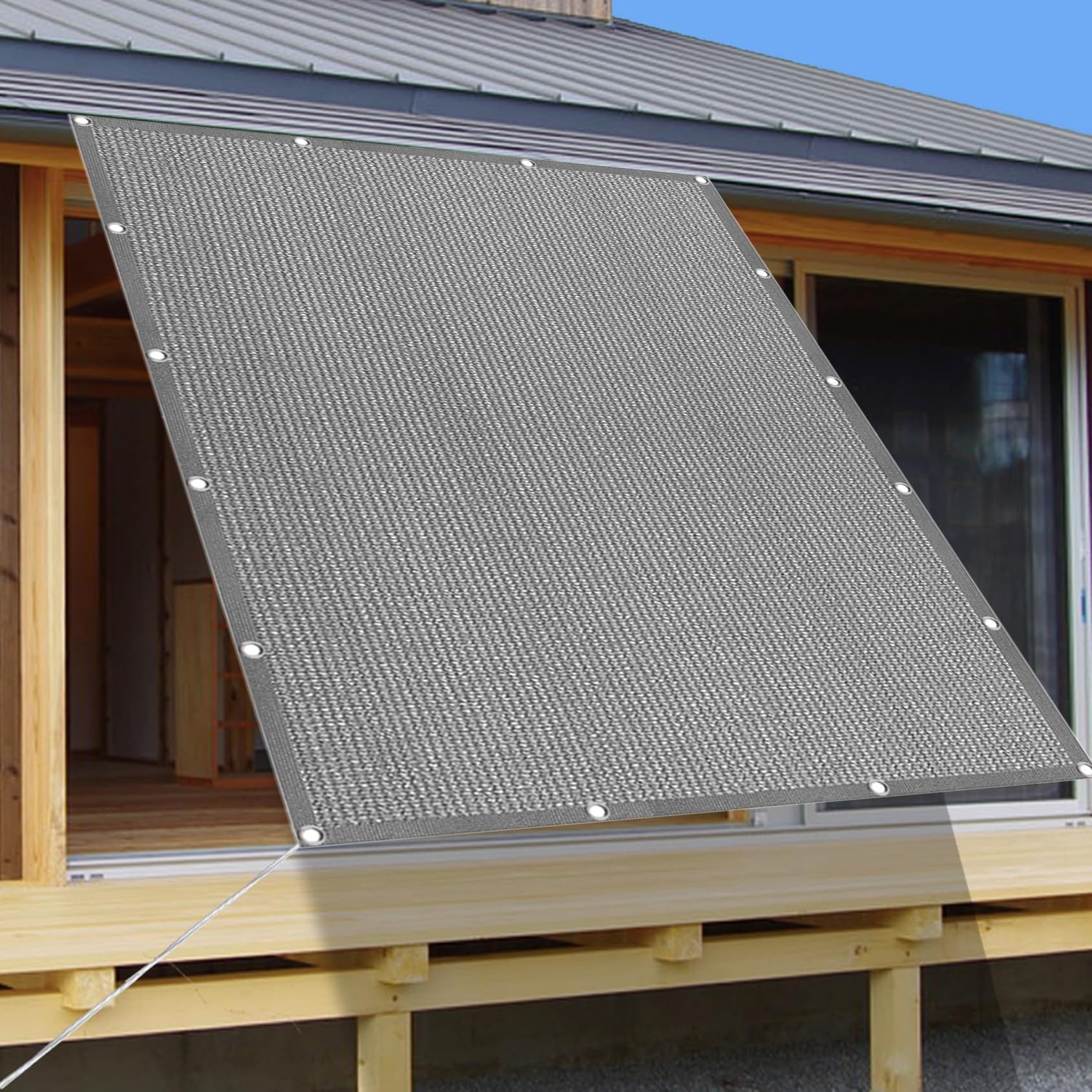Toile ombrage respirante pour éliminer chaleur et vent sur terrasse