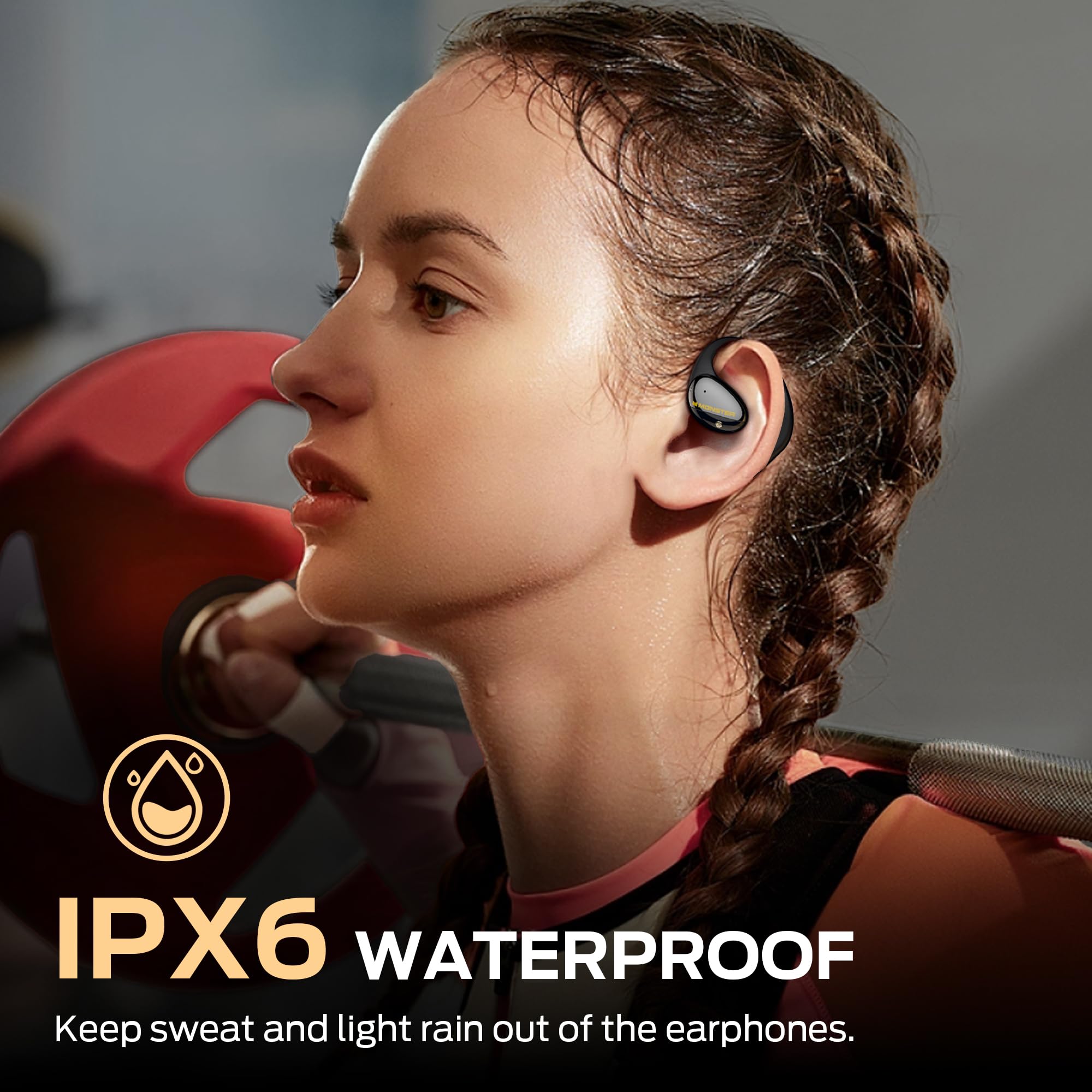 Monster Open Ear AC520 Headphones, Bluetooth 6.0 Wireless Earbuds with HiFi Sound, Open Ear Headphones with 24H Playtime, ENC Clear Call, Unique Handbag Design,IPX6 Resistance — view 8