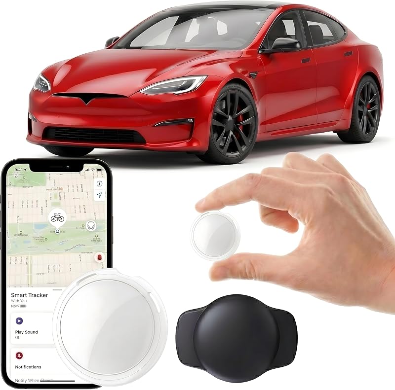 GPS Tracker for Vehicles Car Tracker Device for Apple Find My iOS Only | Undetectable Hidden Waterproof Worldwide Real-Time Tracking for Cars No Subscription No Monthly Fee Replaceable Battery