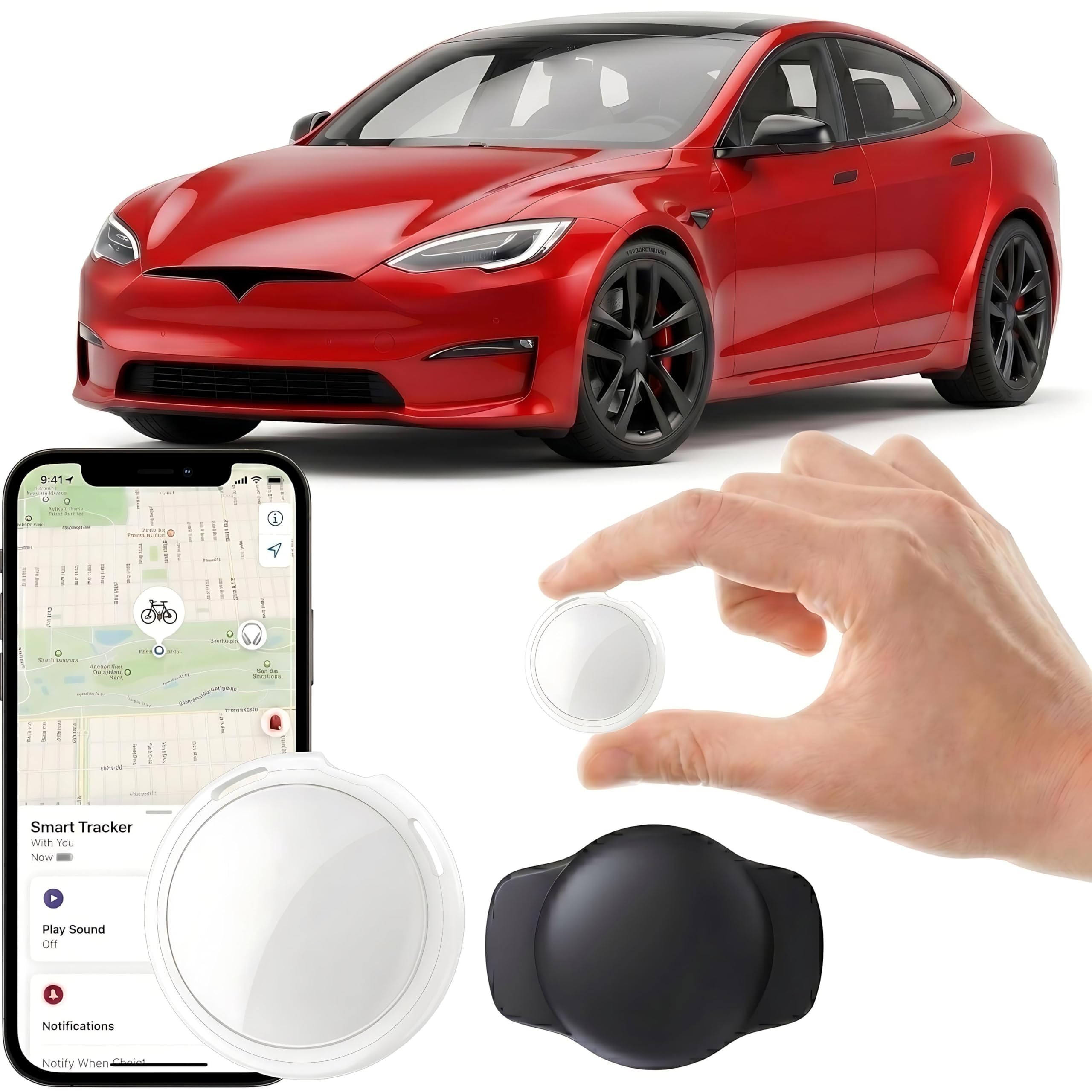 GPS Tracker for Vehicles Hidden Magnetic Case Car Tracker Device Works with Apple Find My (iOS Only) Waterproof Worldwide Real-Time Tracking for Cars No Subscription No Monthly Fee Replaceable Battery-picture-39