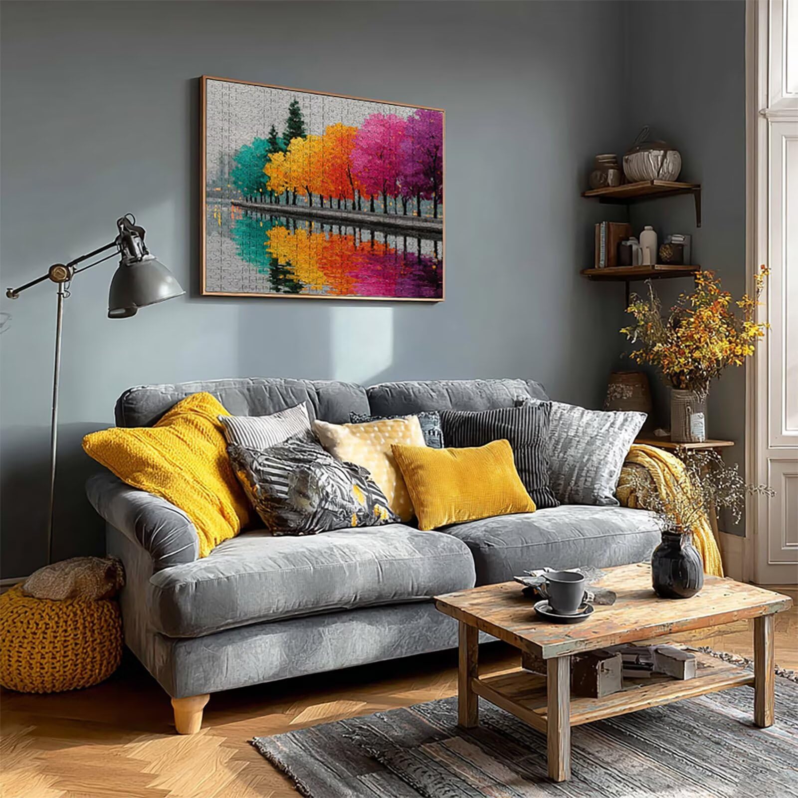 Kolorowe puzzle 3000 elementów dla dorosłych, drewniane puzzle 122 x 81 cm, gra edukacyjna dla dorosłych z wykwintnym pudełkiem, kolekcja relaksująca gra, letnia dekoracja pokoju, (krajobraz) M-1730