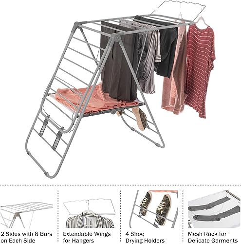 Miniatura 5 de Everyday Home rack resistente de lavandería para secado de ropa estante de acero inoxidable para uso interior y exterior mejor utilizado para