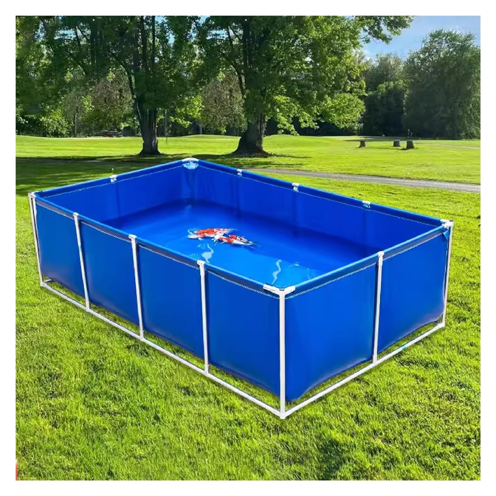 Aquarium extérieur en PVC avec vanne de vidange, étanche à l'eau (0,6 mm), Convient aux carpes koï et Autres Poissons, Peut être utilisé comme Bassin de rétention temporaire pour Les Poisson