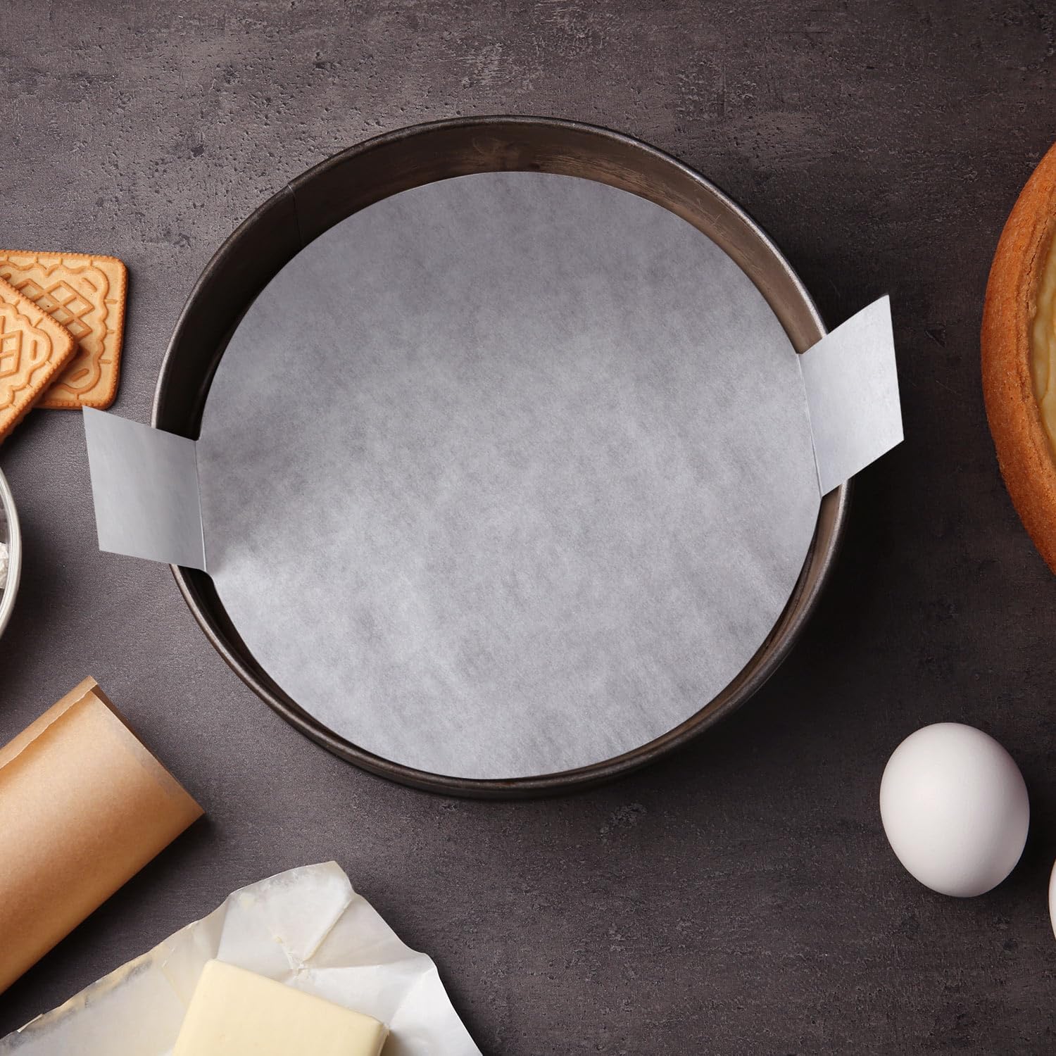 120 Pieces Parchment Rounds Paper Cake Pan Precut Circle Liners Non-Stick Parchment Paper with Lift Tabs for Baking, White, 6 Inch, 8 Inch and 9 Inch - Image 4