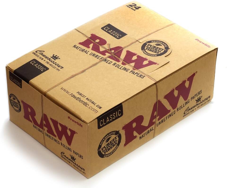 RAW Classic Connoisseur King Size Slim Paper + Prerolled Tips -1 Box