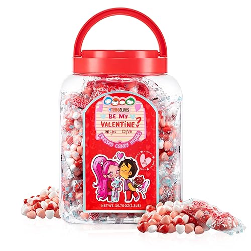 Captain Confections - 35 mini bolsas de dulces con bonitos refranes, bolsas individuales de dulces en forma de corazón, corazones para el día de San