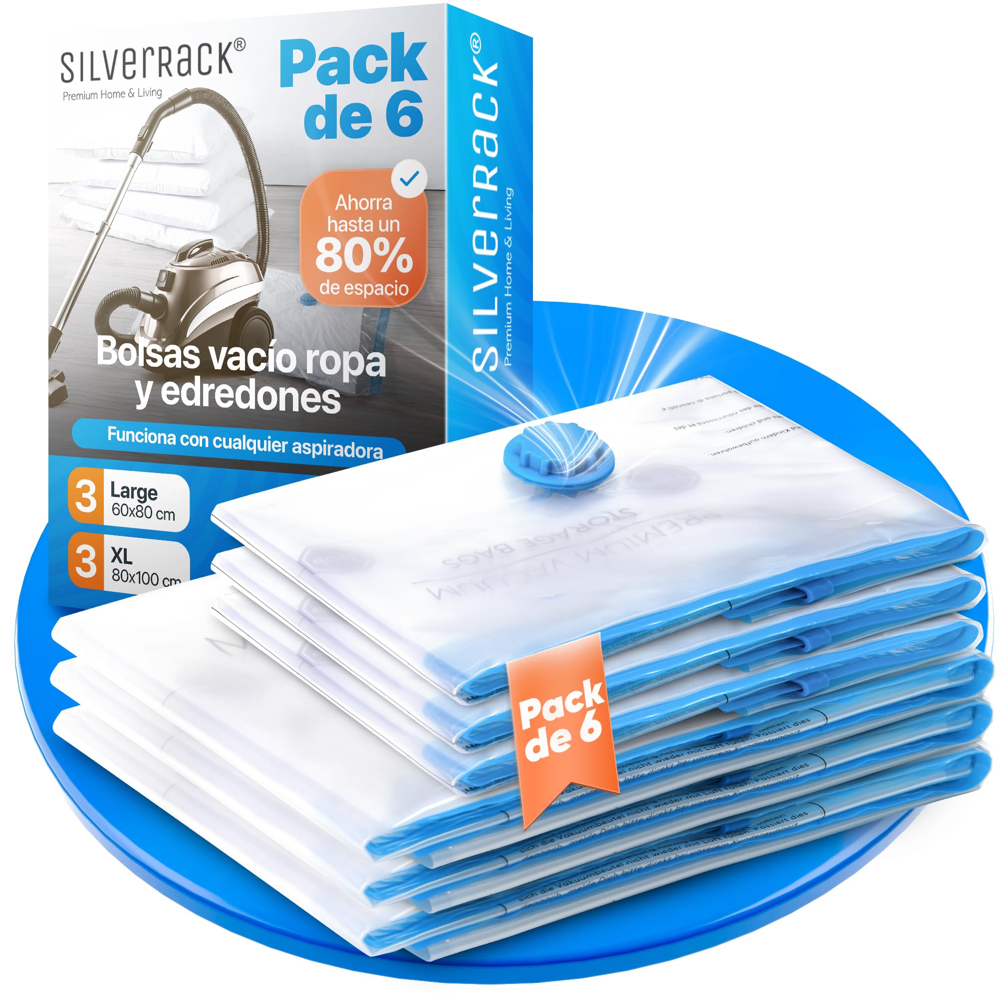 Bolsas de Vacío para Ropa 6u