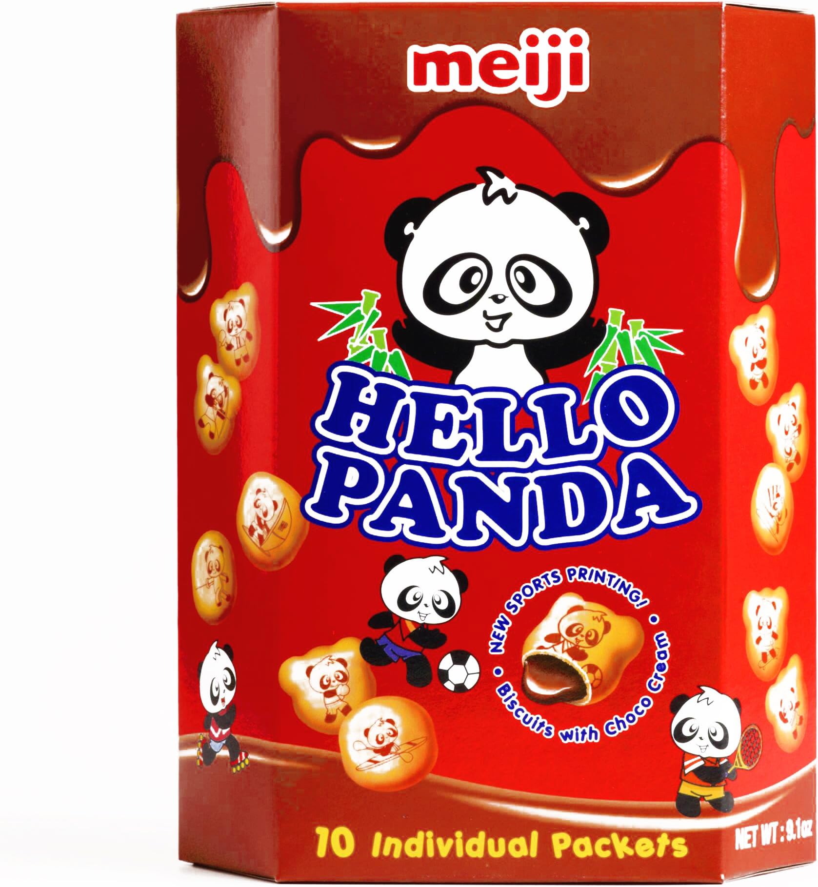 Meiji Hello Panda Chocolate Cookies 10-Pack 9.1 oz each (2 Items Per Order, not per case)