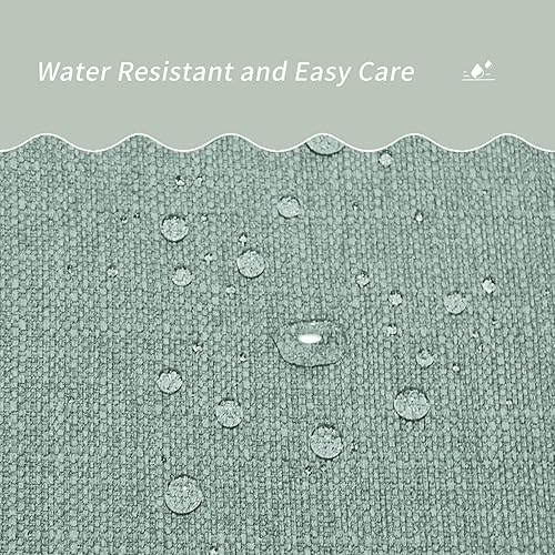 Miniatura 9 de Mantel rectangular de 55 x 71 pulgadas, lino sintético, sin arrugas e impermeable, color verde celadón, mantel rectangular de Acción de Gracias,