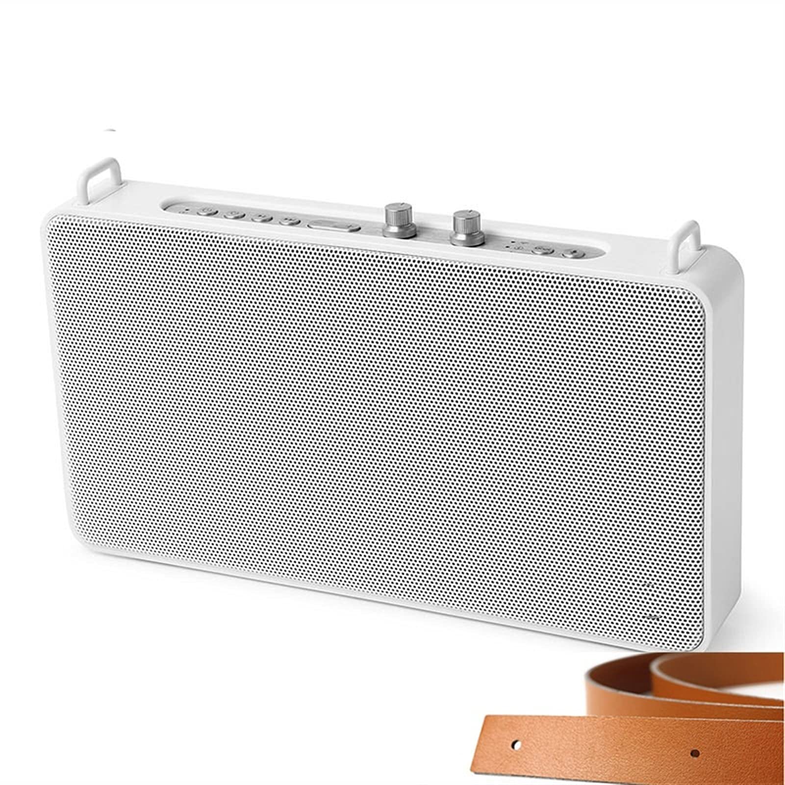 Przenośny głośnik Przenośny głośnik Bluetooth AUX WiFi 20W Subwoofer Kolumna HD 6 Głośnik Kwadratowy głośnik Zestaw głośnomówiący do telefonu komputerowego (kolor: biały) little surprise
