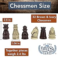 Vista 3 de WE Games Medieval Themed Chess Set - Wooden Chess Board with Intricate Polystone Chess Pieces, Chess Sets for Adults, 15 in.