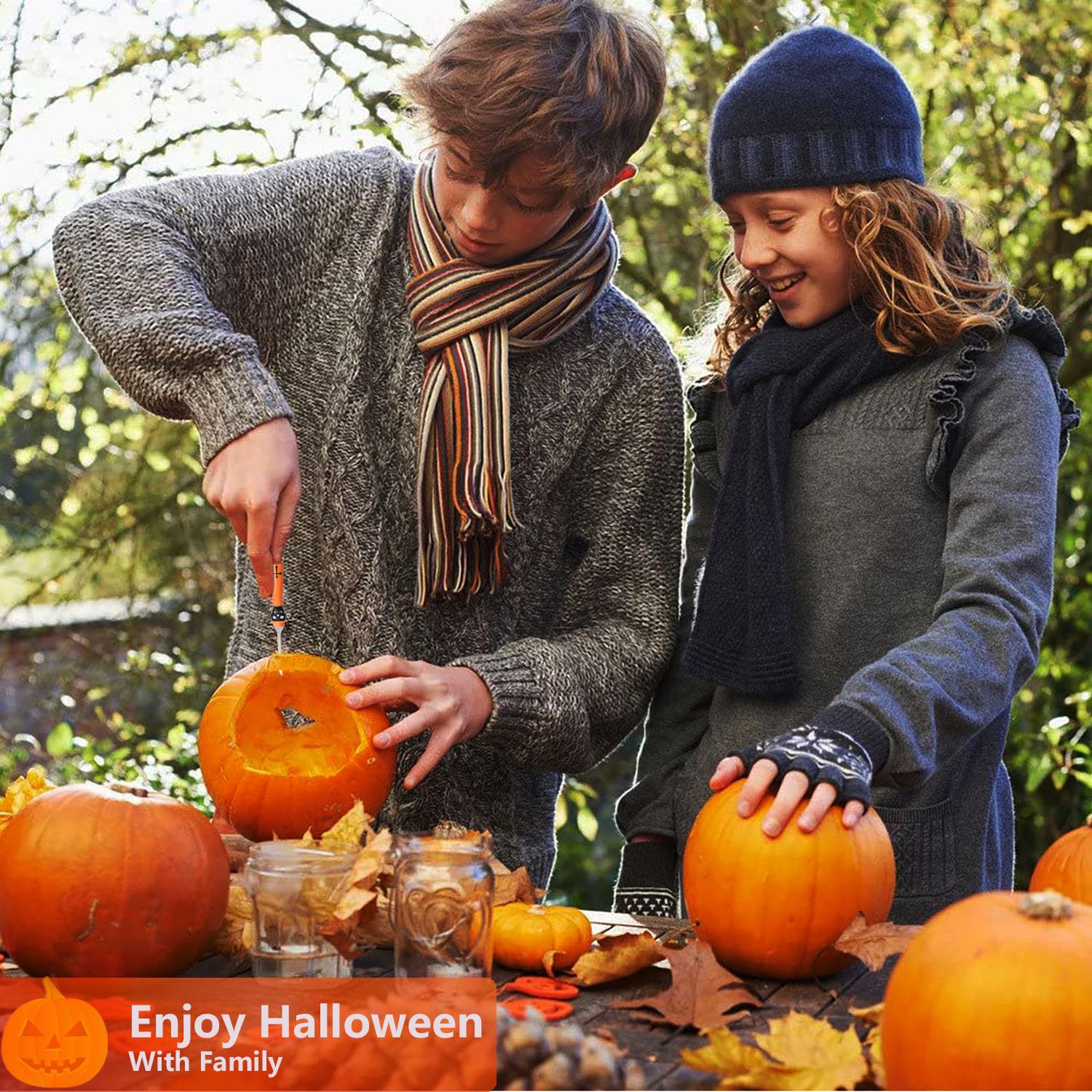 Wholesale Bulk 3-Piece Pumpkin Carving Kit Tools Halloween,Professional Heavy Duty Carving Set, Stainless Steel Tools Carving Knife for Halloween Decoration Jack-O-Lanterns, Gift for Halloween — Amazon image 5