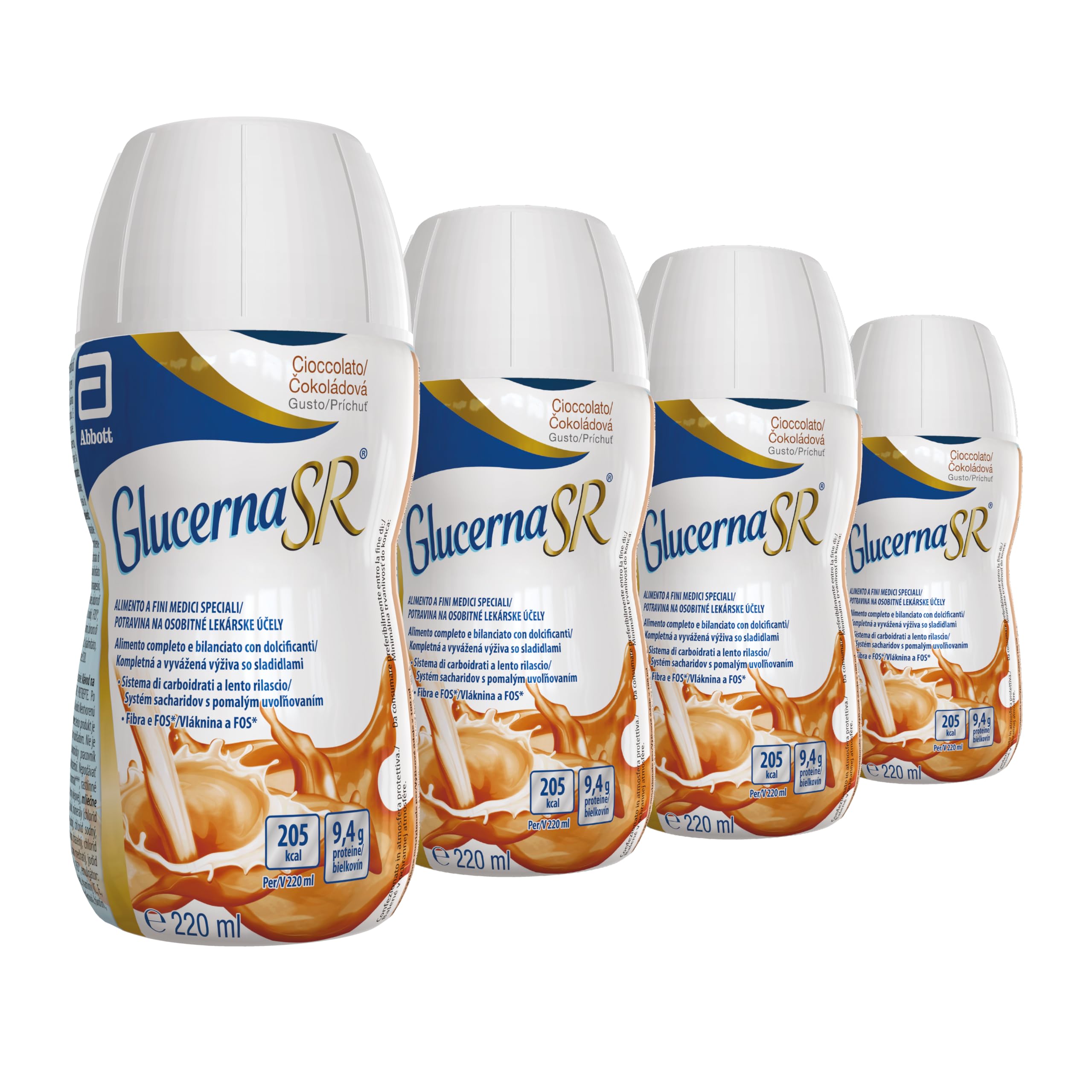 Glucerna SR | Alimento a Fini Medici Speciali Per Diabetici | Confezione 6X220ml | Gusto Cioccolato