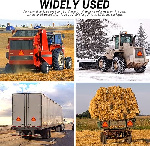 Miniatura 6 de Tailedi Señal de vehículo de movimiento lento, aleación de PVC, grado de ingeniería, reflectante, triángulo de seguridad, es aplicable a accesorios