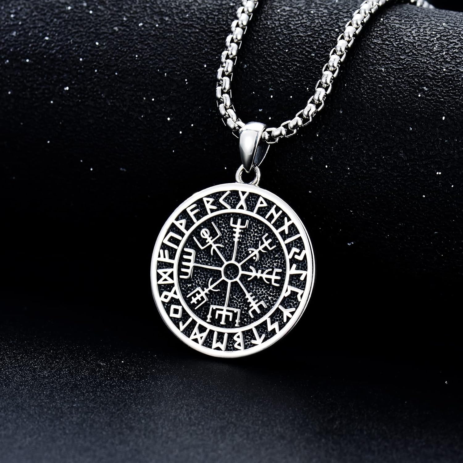 Seiyang Sterling Silver Viking Necklace Norse Jewelry Gift for Men Women with 2mm 22+2 IN Rolo Chain (with Gift Box) - Image 4