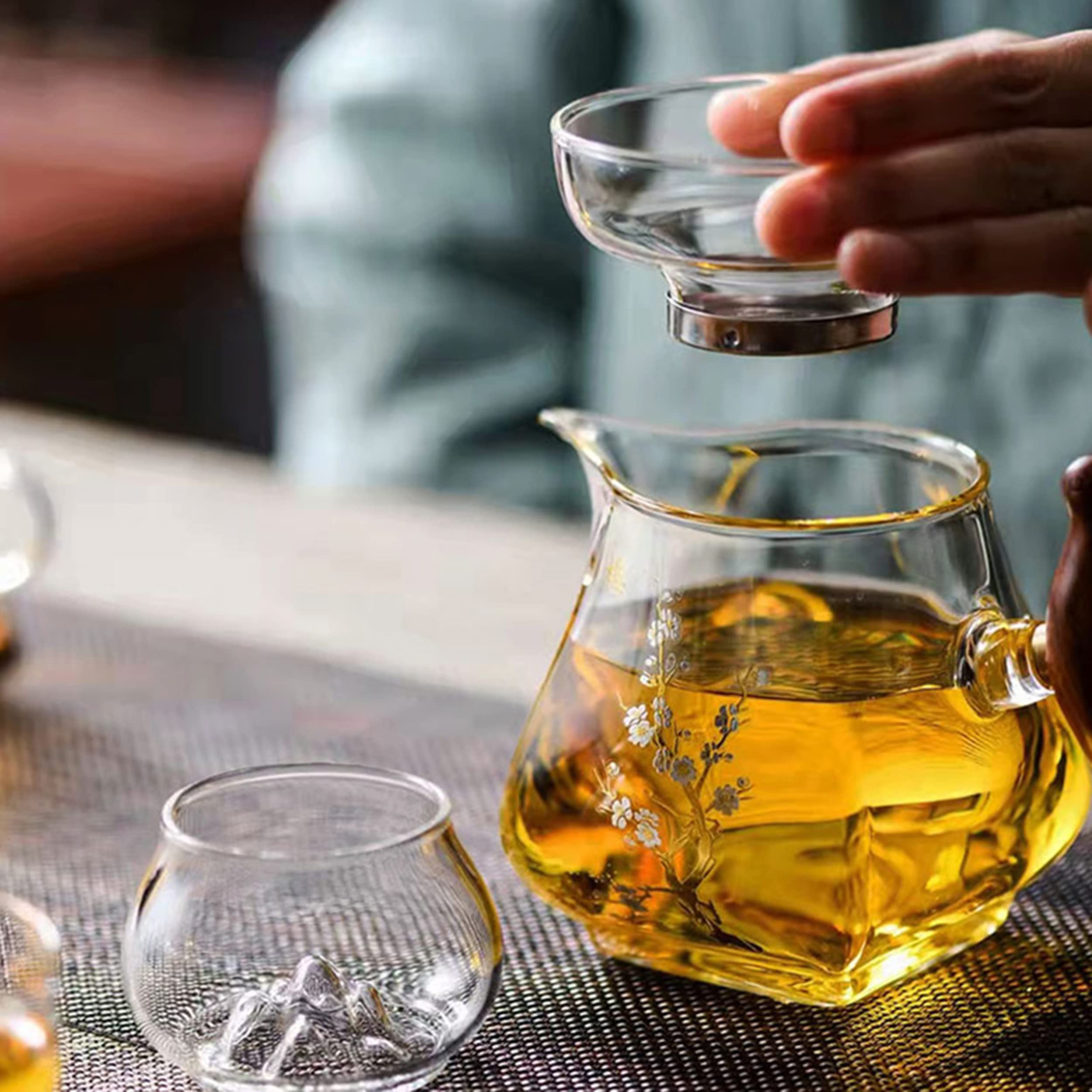 Amazon.co.jp: ジンユアン茶行,耐熱分茶器梅の花 偶数カップ カンフー