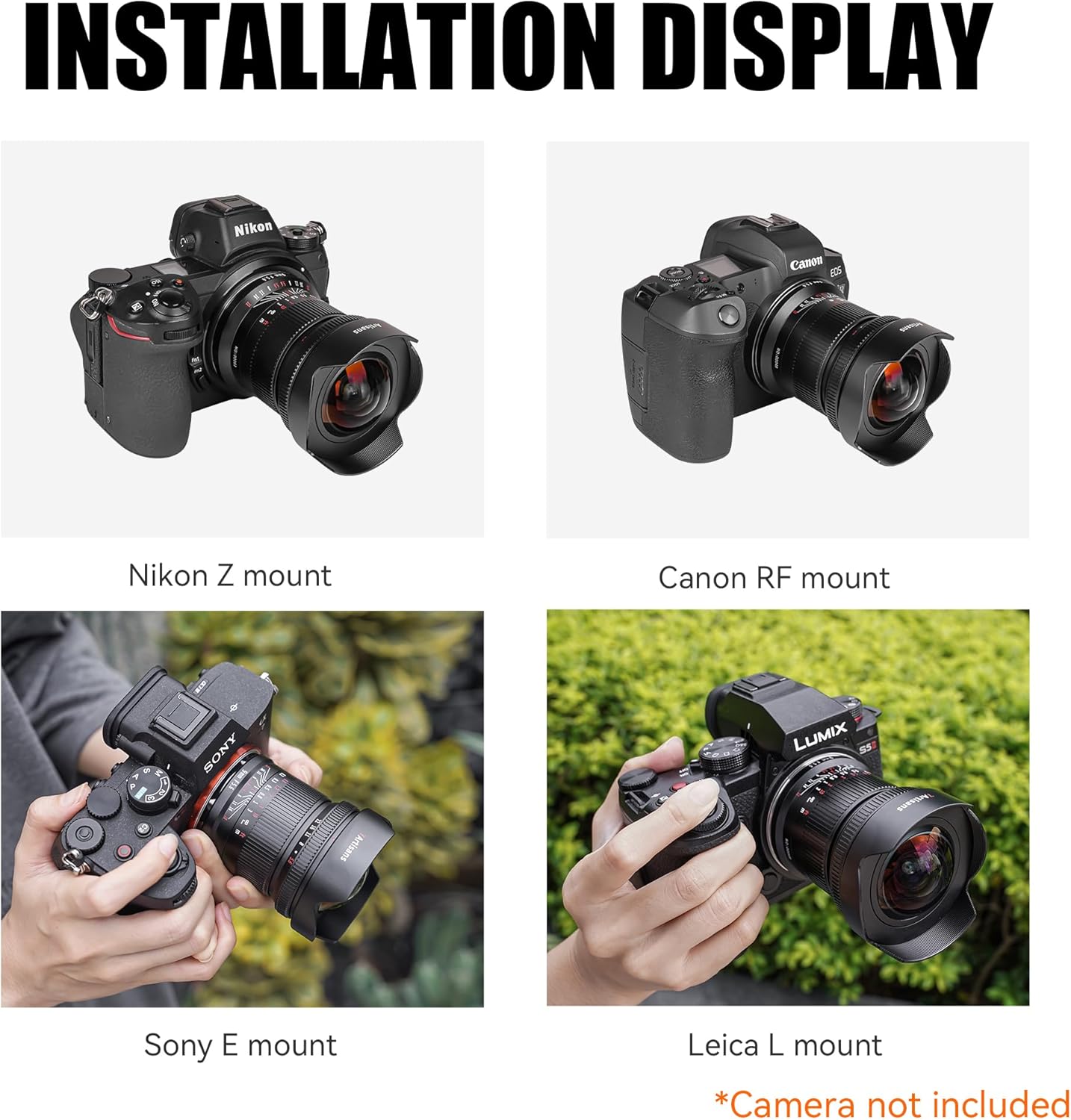 7artisans 9mm F5.6 Full Frame 132° Wide-Angle Lens, Nearly Zero Distortion, 0.2m Minimum Focusing Distance, Compatible for Sigma FP, for Panasonic S1 S1H S5, Leica SL SL2, Black