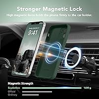 Vista 3 de Funda magnética para iPhone 12, compatible con MagSafe, [protección completa de la cámara] [protectores de pantalla] funda protectora de silicona a