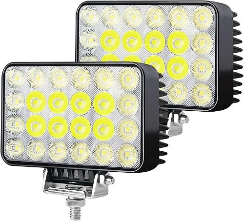 2PACK 72W Luz de Trabajo LED de 1224 voltios 9000LM, Luz de Conducción LED Cuadrada de Alta Potencia, Faros Antiniebla con Haz Combinado de Foco y