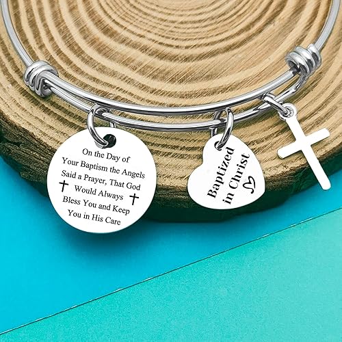 Miniatura 3 de Pulsera de bautismo, regalos de bautismo para mujeres, regalo cristiano, inspirador, ajustable, regalo religioso para amigos, familia, joyería