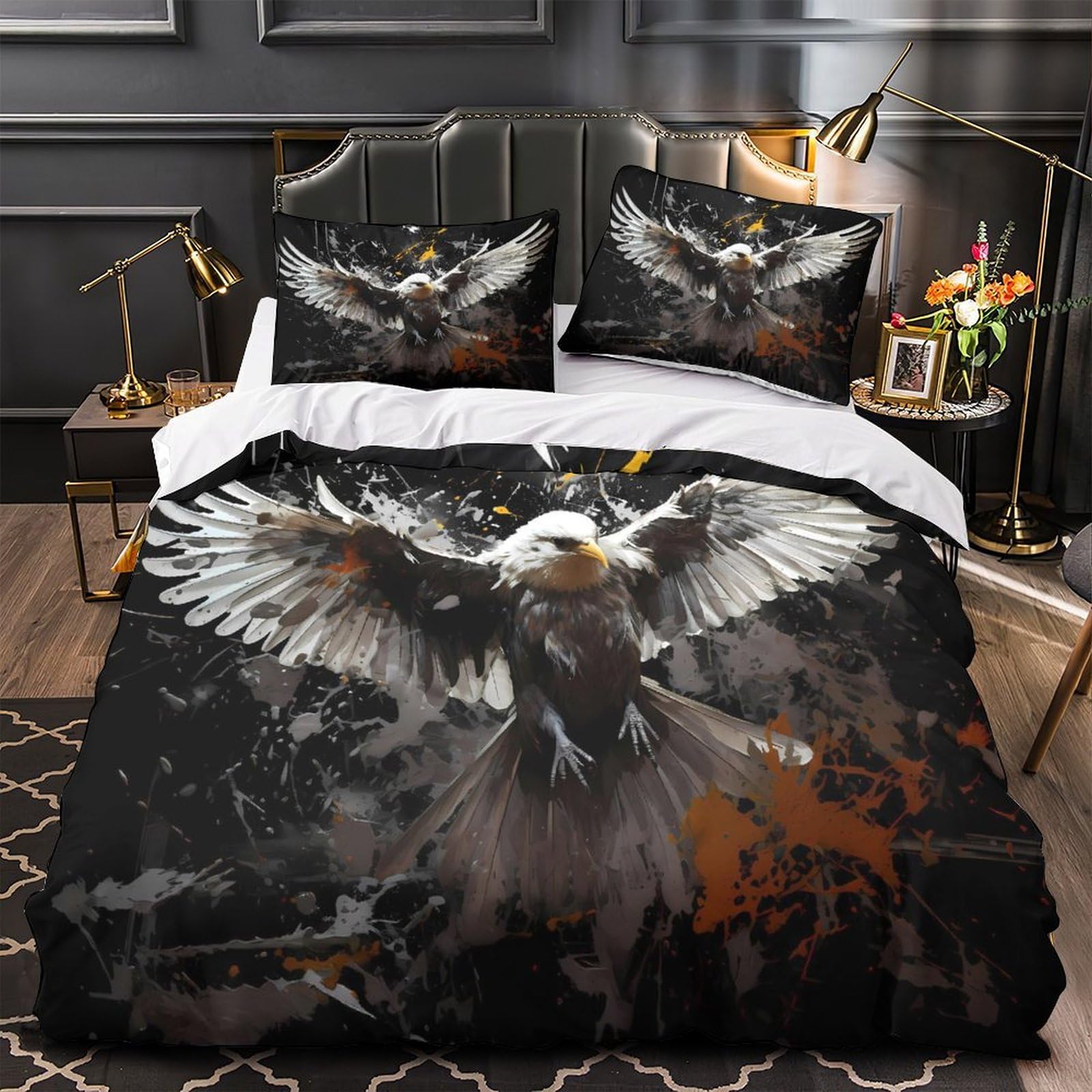 Housse de couette aigle 135x200cm pour decorer une chambre d'adolescent