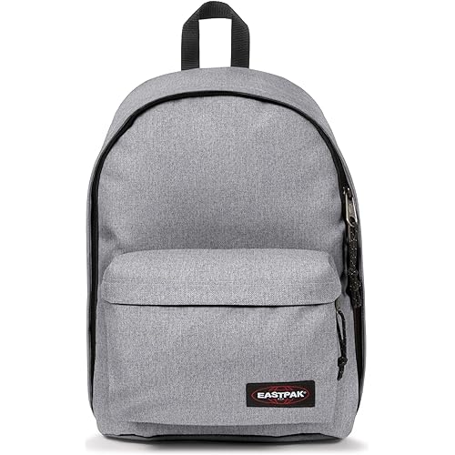 EASTPAK Out Of Office – 31L Backpack with Dual Compartments, 16” Laptop Sleeve, Security Pocket, Bottle Holder & Air Mesh Straps, Sunday Grey