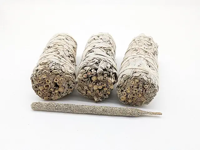 Salvia Blanca White Sage Incense - 100% Natural California Apiana, 10cm Bundle