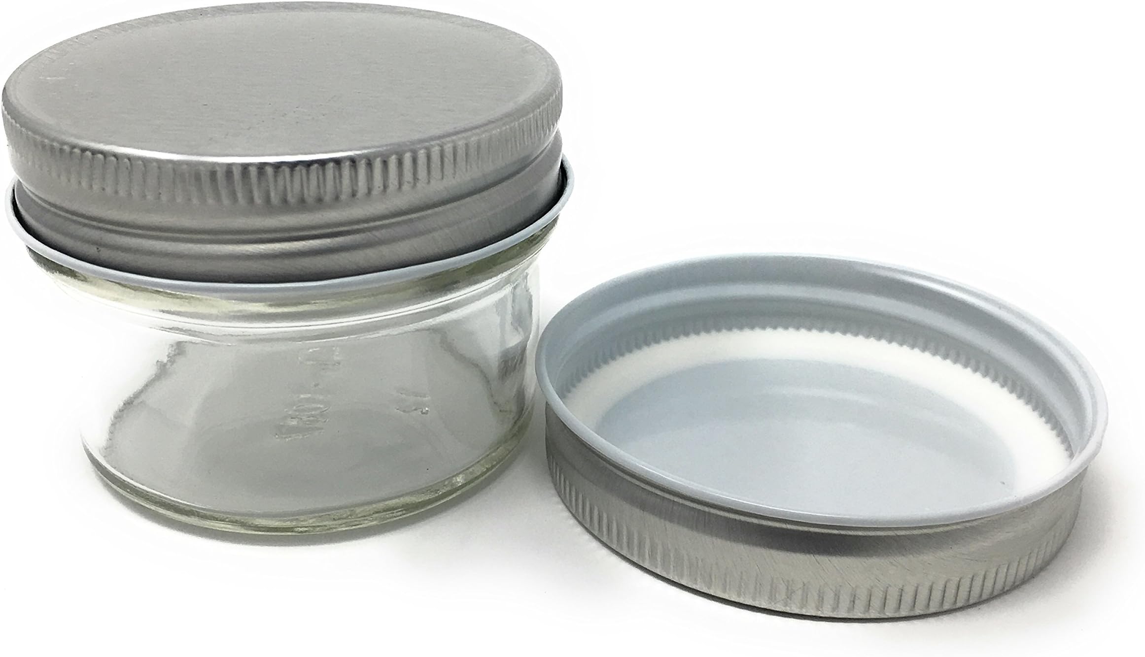 4 oz Mason Jar Clear Round Regular Mouth in Case of 12 (12 Pack) by Packaging For You (Silver)