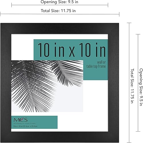 Miniatura 4 de MCS Studio Gallery - Paquete de 2 marcos con textura de madera color negro, de 10 x 10 pulgadas  25.4 x 25.4 cm.