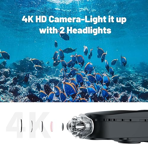 Miniatura 7 de PowerVision PRW10 - Drone submarino Powerray Wizard con cámara 4K UHD buscador de peces y gafas de realidad virtual para buceo y navegación color