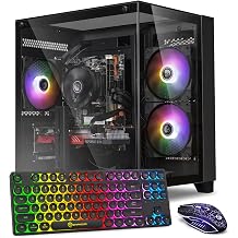 GPVHOSO Prebuilt Gaming PC Desktop, AMD Ryzen 3 3200G, 8GB DDR4, 256GB SSD