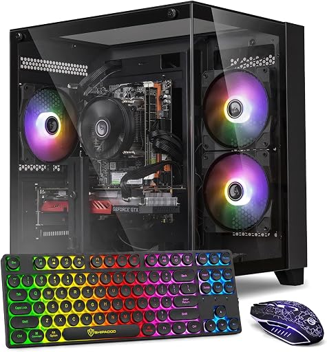 GPVHOSO Prebuilt Gaming PC Desktop, AMD Ryzen 3 3200G, 8GB DDR4, 256GB SSD | Integrated Vega 8 Graphics, Win 11 Home, Business Office Tower PC Suitable for Study, Transaction, Entertainment and Gaming