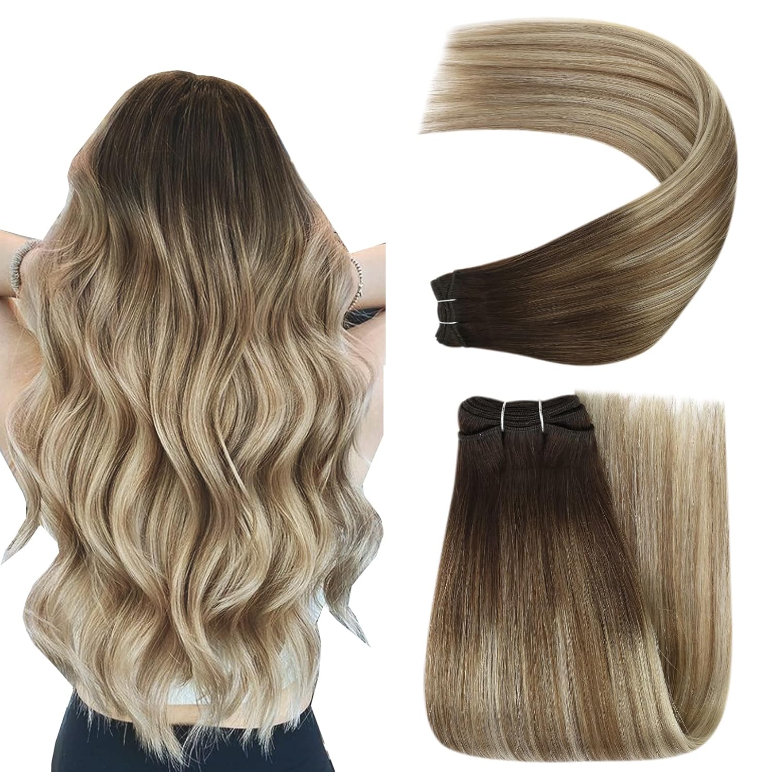 #6 HASELNUSSBRAUN US WELLIGE GENIUS TRESSEN ECHTHAAR EXTENSIONS 65CM ♡