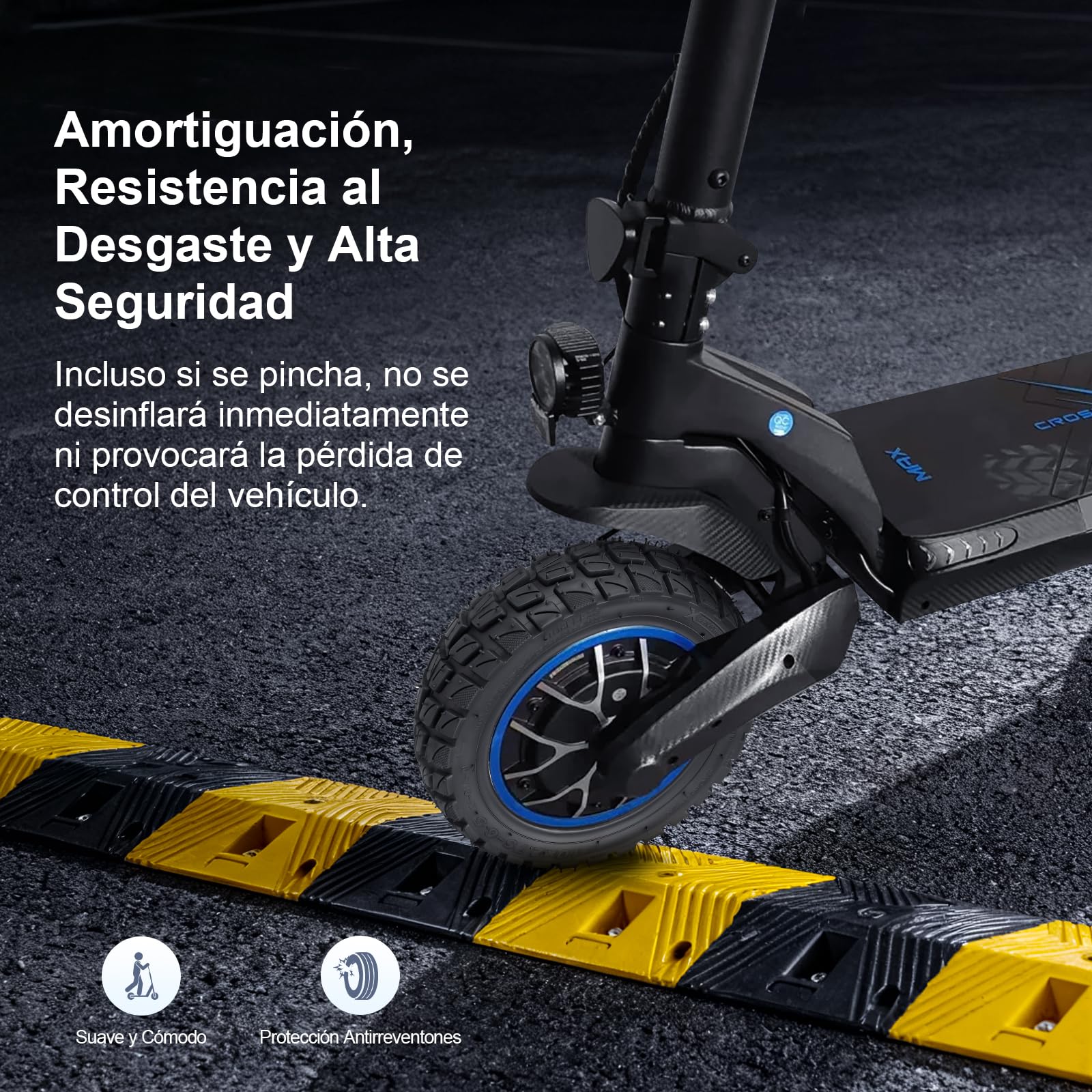 1PZ T01-27X Tubeless Vollgummireifen E Scooter Reifen 10 Zoll 10 × 2,75-6,5 für Smartgyro Speedway Crossover Elektroroller, Offroad-Radabdeckung für Geländereifen 10x2.70-6.5 und 70/65-6.5